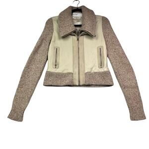 Alex Gaines Jacket Women's Small Leather Suede Cashmere Full Zip